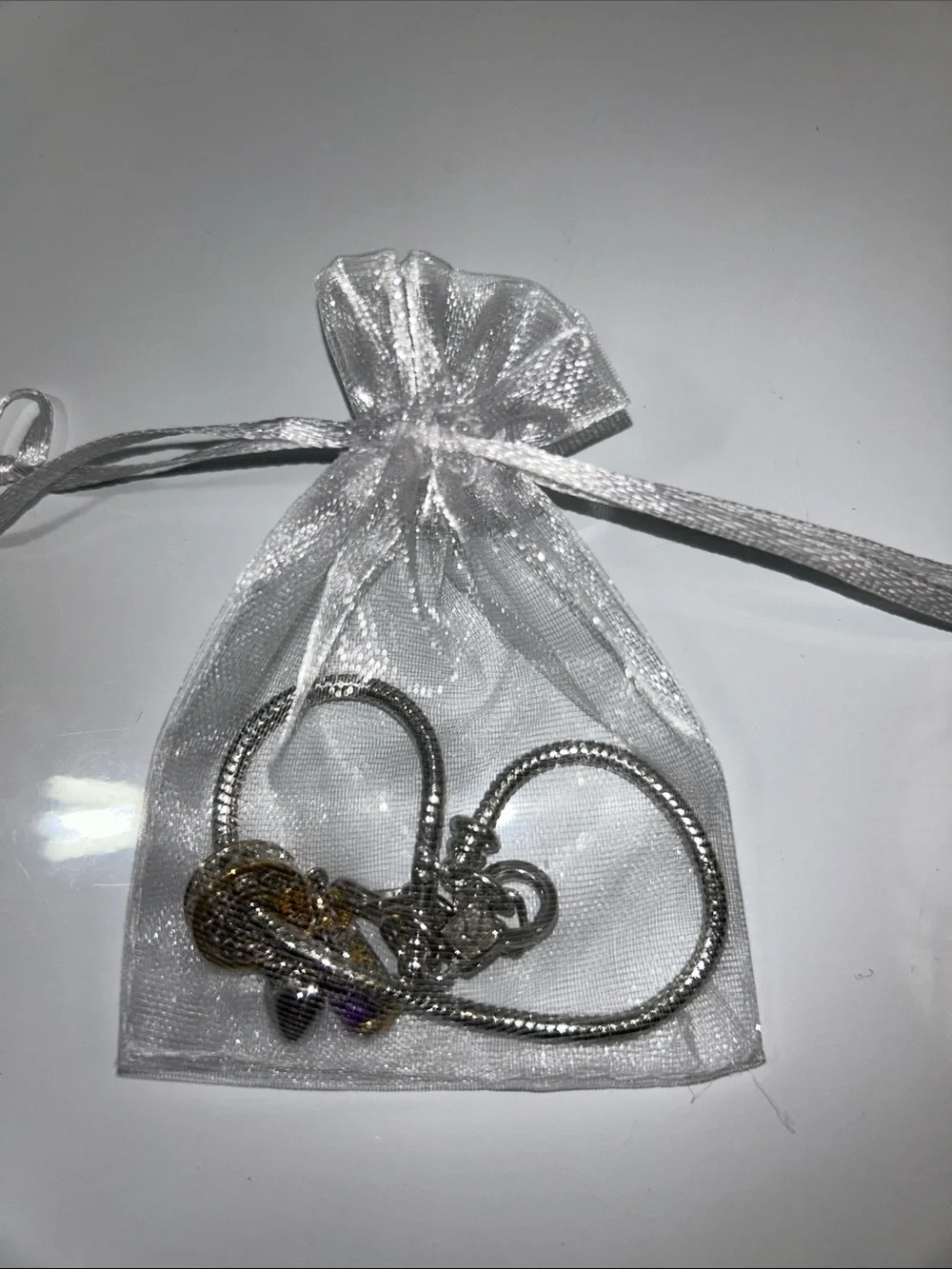 NWOT Gems En Vogue Palladium 18k Accent Genuine Amethyst & Rhodonite Euro Charm